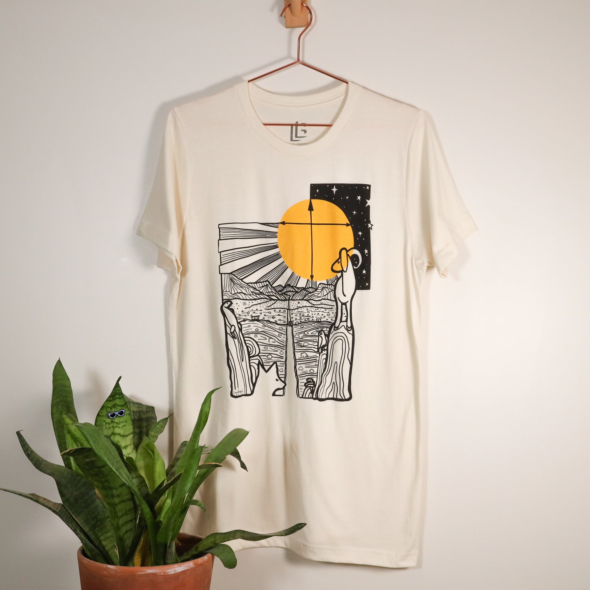 Woman wearing Safe Travels Desert Shirt in Ivory