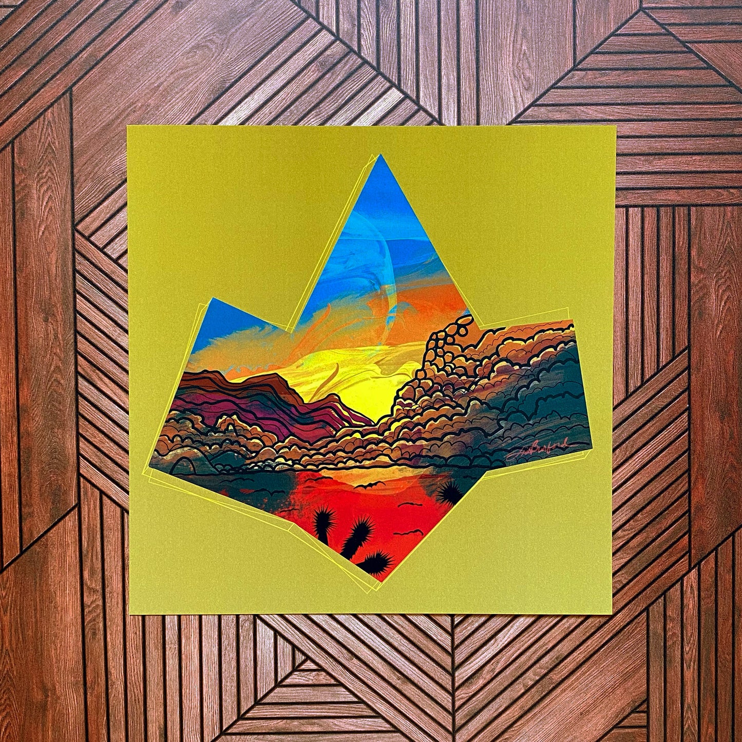 Monzogranite Sunrise Print by Lisa Burford