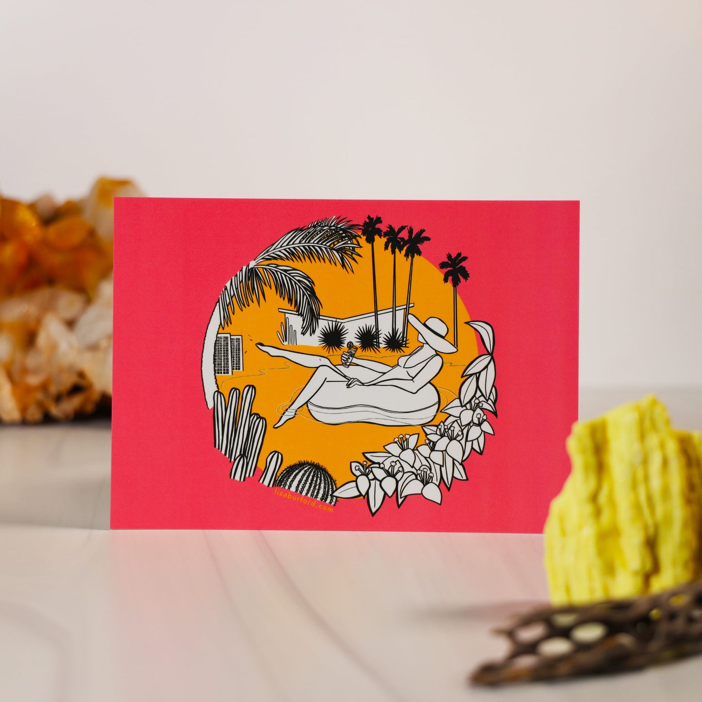 Palm Springs Poolside Postcard Print