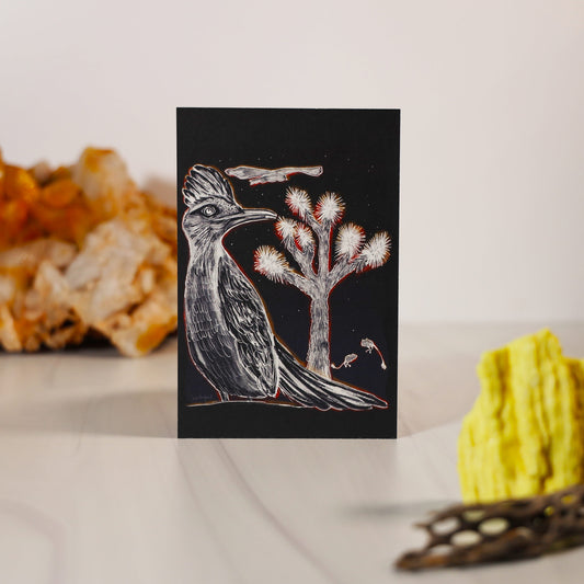 Nighttime Roadrunner and Joshua Tree Print
