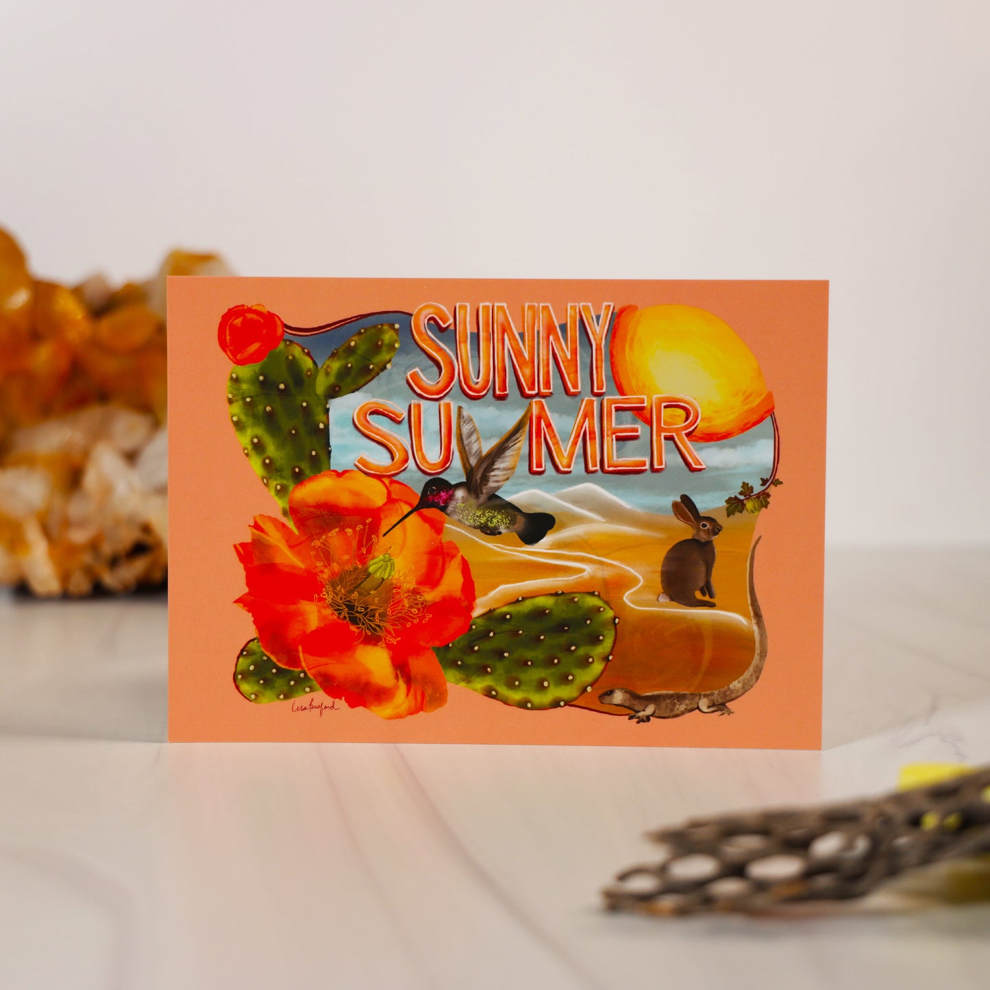 Sunny Summer Desert Life Postcard Print