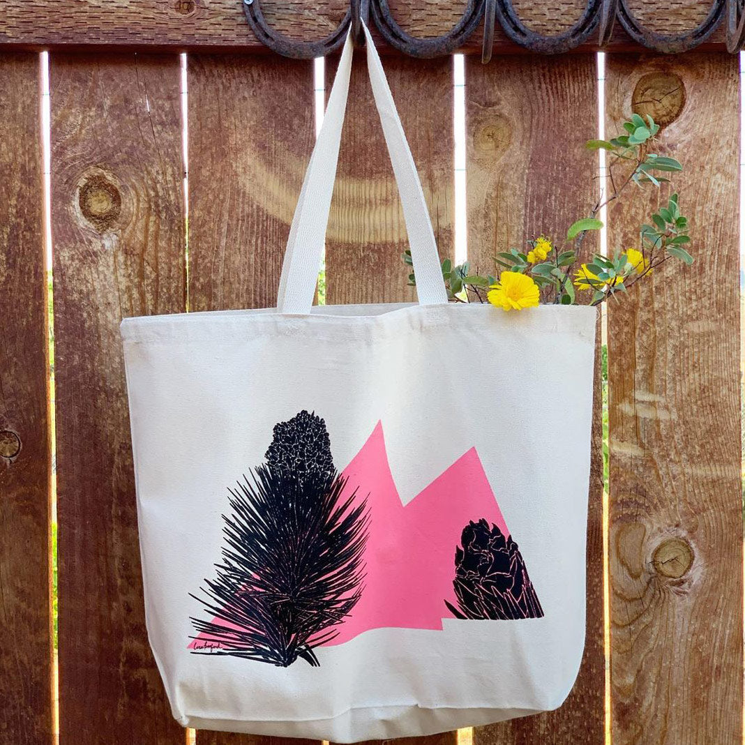 Joshua Tree Flower Panicles Tote hanging on hook